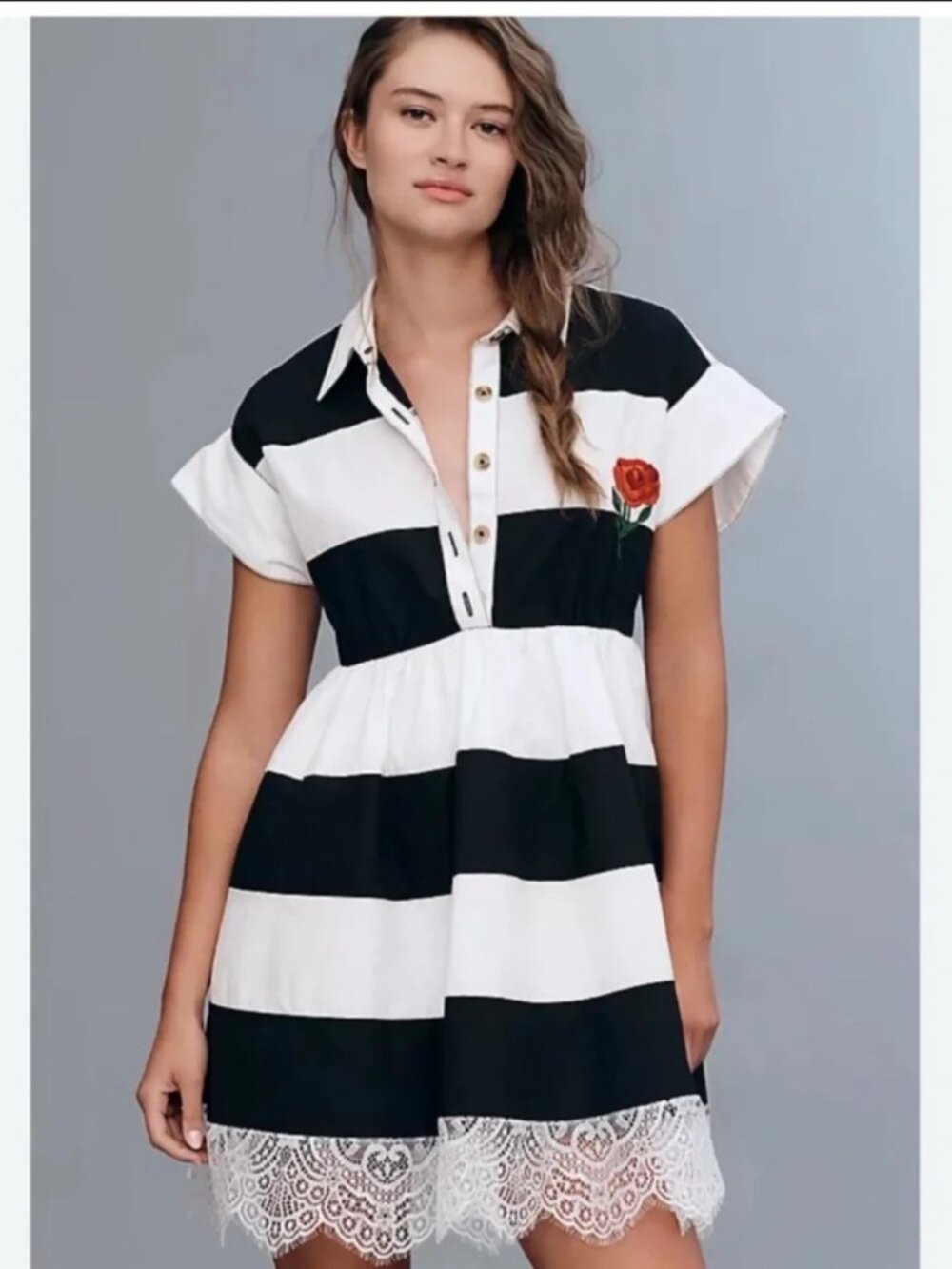 NWT Anthropologie Maeve Cotton Swing Mini Dress with Pockets XS